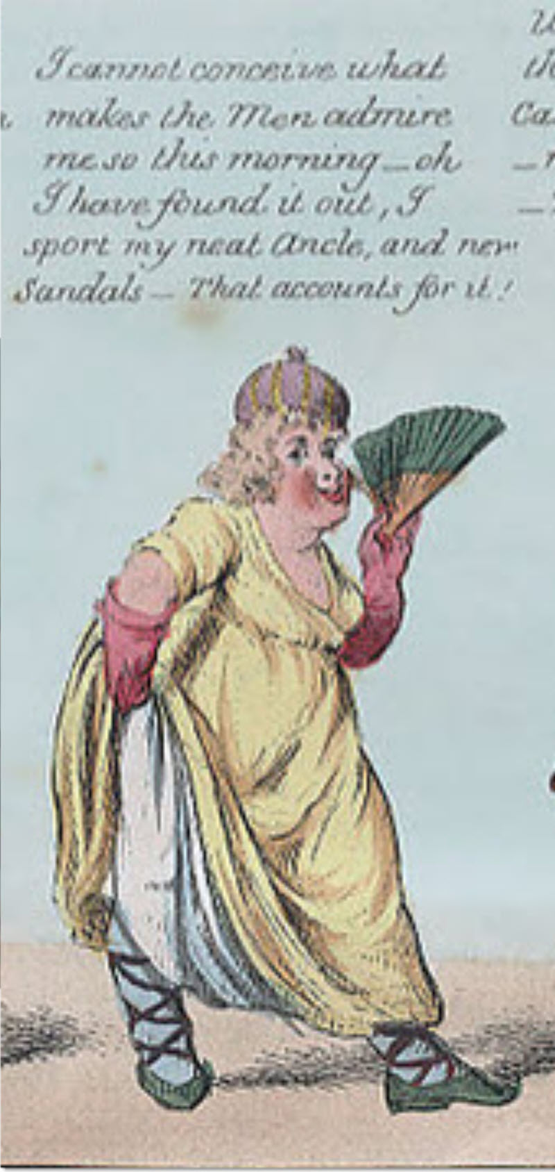 A caricature of a vain woman