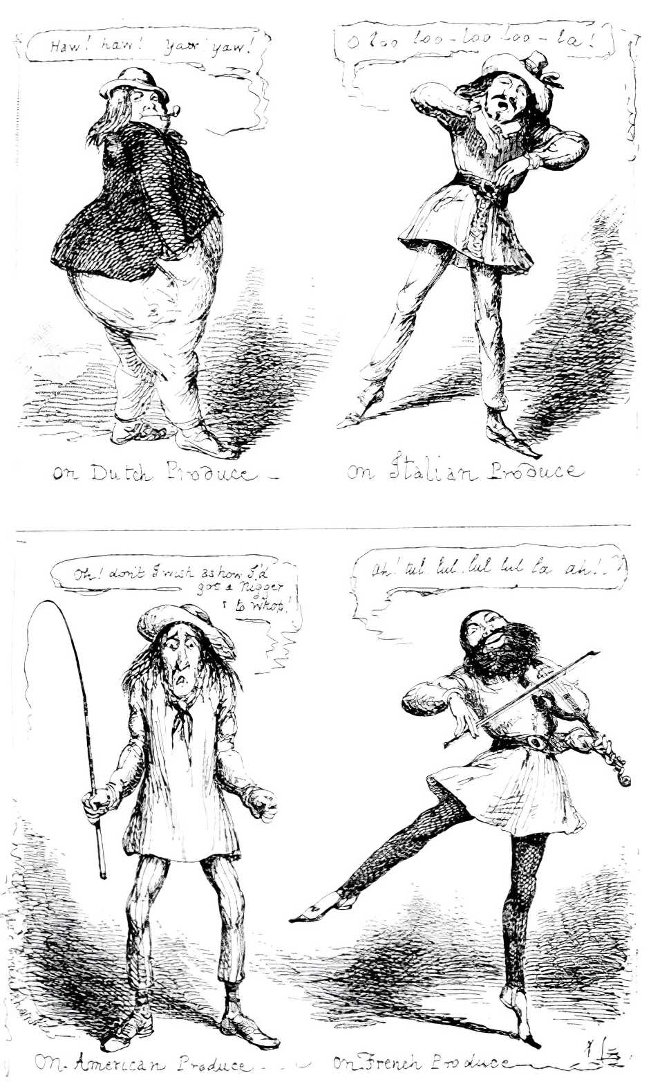 A typical example of Cruikshank's use of caricature and speech bubbles to tell a story through graphics